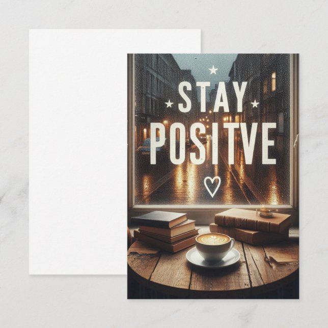 Invitación stay positive (Anverso / Reverso)