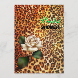 Invitación Stay Wild Animal imprime leopardo rosa blanco