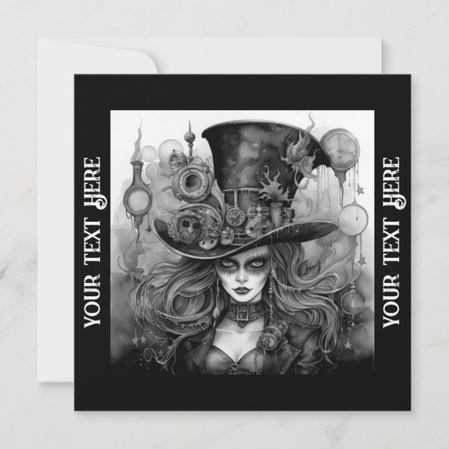 Invitación Steampunk de Halloween Party (Anverso)