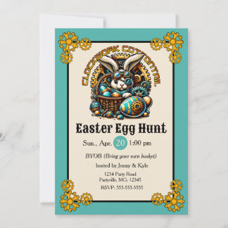Invitación Steampunk Easter Bunny