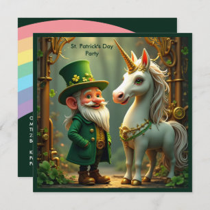 Invitación Steampunk Gnome-Leprechaun Unicorn St Patricks Day
