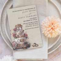 Steampunk Modern Simple Cake Rings Boda