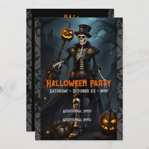 Invitación Steampunk Skeleton
