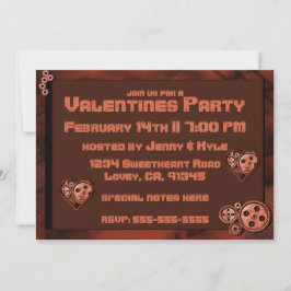 Invitación Steampunk Valentines Fiesta