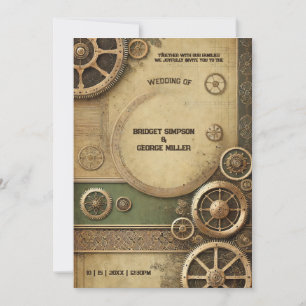 Invitación Steampunk Victorian Gearwork Boda