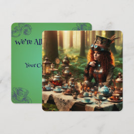 Invitación Steampunk Vintage Victorian Lady Mad Hatter