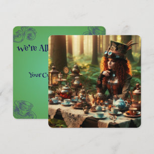 Invitación Steampunk Vintage Victorian Lady Mad Hatter