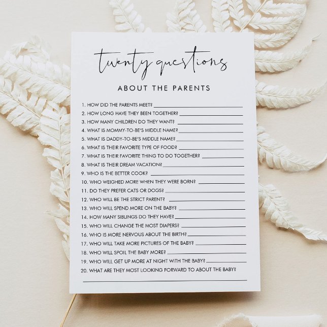 Invitación STELLA 20 preguntas sobre el juego del bebé para p (Subido por el creador)