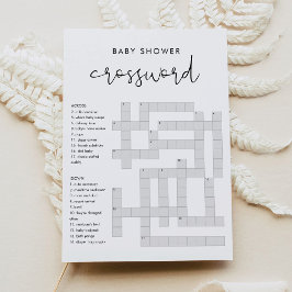Invitación STELLA Baby Shower Crossword Game Card