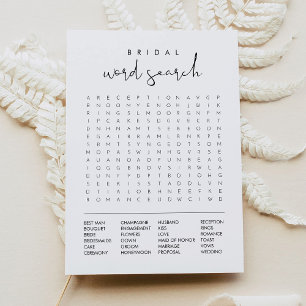 Invitación STELLA Bridal Shower Word Search Game Card