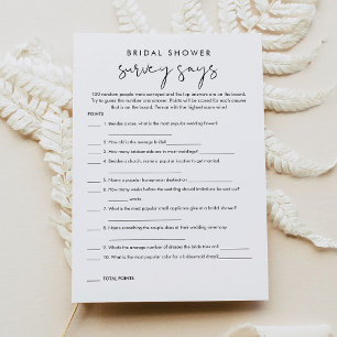 Invitación STELLA Encuesta Mínima De Ducha De Novias Dice Jue