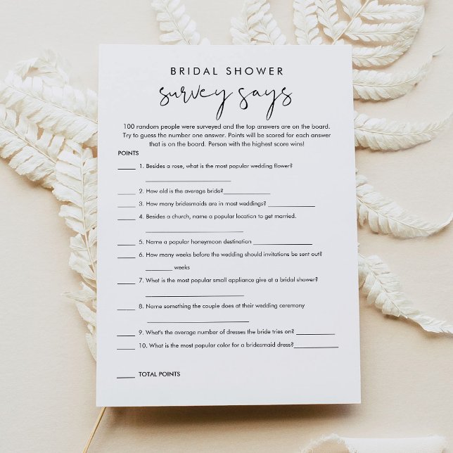 Invitación STELLA Encuesta Mínima De Ducha De Novias Dice Jue (Subido por el creador)