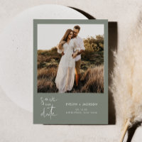 STELLA Modern Edgy Photo Save the Date Sage