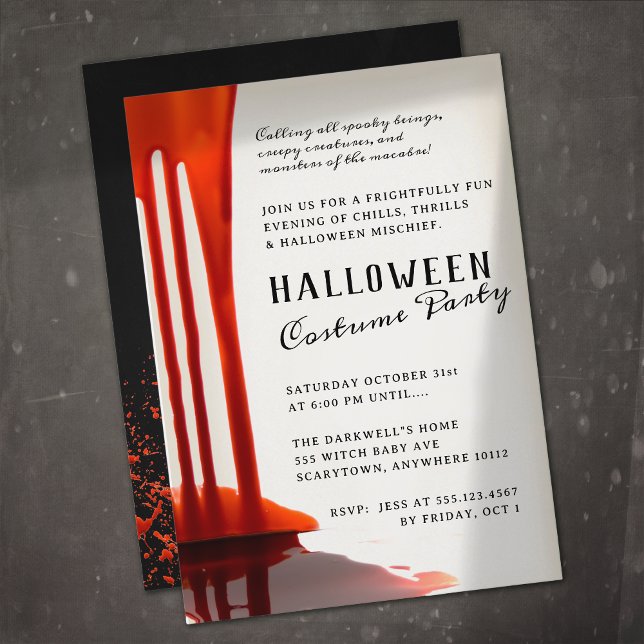 Invitación Sterry Blood Dris Fiesta de Halloween (Subido por el creador)