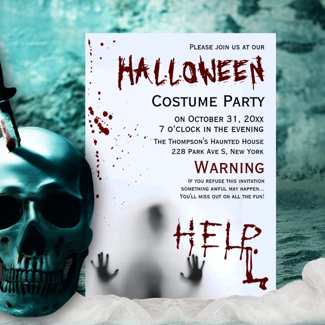 Invitación Sterry Moderno Bloody Halloween disfraces Fiesta B (Subido por el creador)