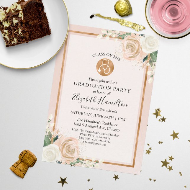 Invitación Stethoscope Escuela de Enfermería Grad Fiesta Foto (Subido por el creador)