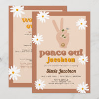 STEVIE Retro 70 Daisy Peace Out Bachelorette Invi