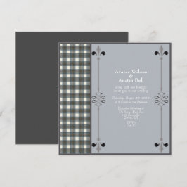 Invitación Stewart Blue Dress Tartán Wedting