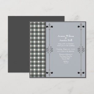 Invitación Stewart Blue Dress Tartán Wedting