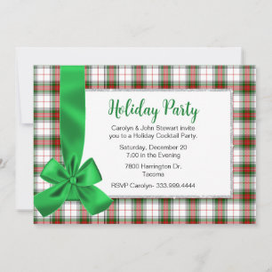 Invitación Stewart Tartan Plaid Personalizado Navidades Fiest