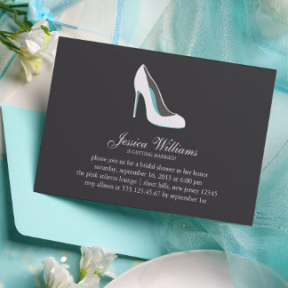 Invitación Stiletto Heel blanco ducha de novia