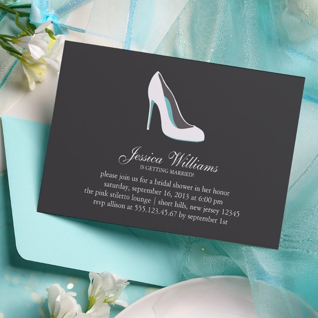 Invitación Stiletto Heel blanco ducha de novia (Subido por el creador)