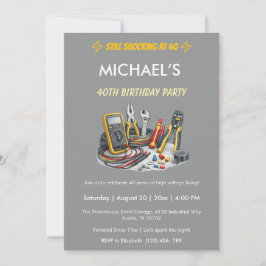 Invitación Still Shocking at 40 Electrician Birthday Party