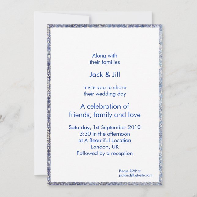 Invitación Stitchwork 5x7 (Anverso)