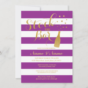 Invitación Stock El Bar Parejas Ducha Fiesta Stripe Invite