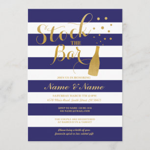Invitación Stock El Bar Parejas Ducha Fiesta Stripe Invite