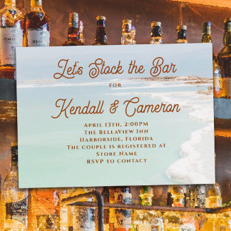 Invitación Stock el bar Wedding Shower Ocean