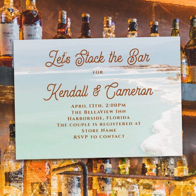 Invitación Stock el bar Wedding Shower Ocean (Subido por el creador)