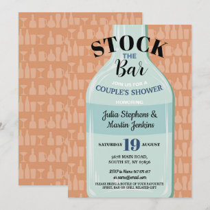 Invitación Stock La botella moderna de la tela de la ducha de