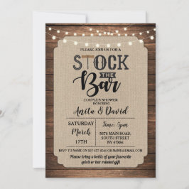 Invitación Stock La Fiesta De La Pareja La Ducha Arpillera Ma