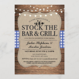 Invitación Stock The Bar and Grill Rustic Couple's Shower