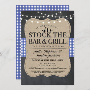 Invitación Stock The Bar and Grill Rustic Engagement