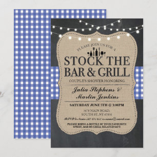 Invitación Stock The Bar and Grill Rustic Engagement Party