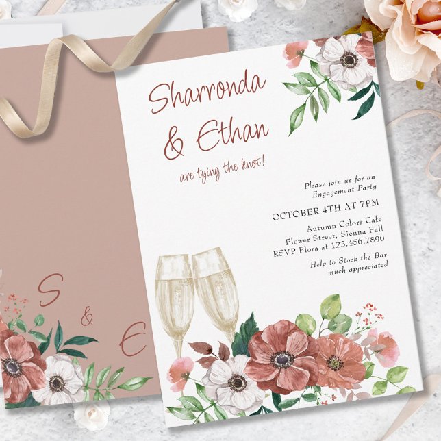 Invitación Stock the Bar Autumers Flowers Engagement Party (Subido por el creador)