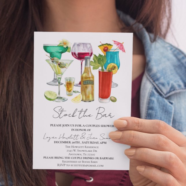 Invitación Stock the Bar Couples Co-ed Shower (Subido por el creador)
