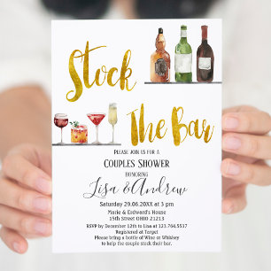 Invitación Stock The Bar Fiesta Navidades de ducha de pareja