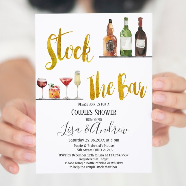 Invitación Stock The Bar Fiesta Navidades de ducha de pareja (Subido por el creador)