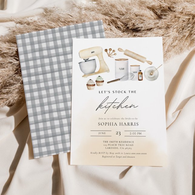 Invitación Stock The Kitchen Boho Watercolor Bridal Shower (Subido por el creador)