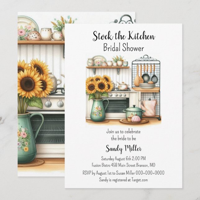 Invitación Stock The Kitchen Bridal Shower (Anverso / Reverso)