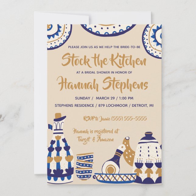 Invitación Stock the Kitchen Bridal Shower (Anverso)