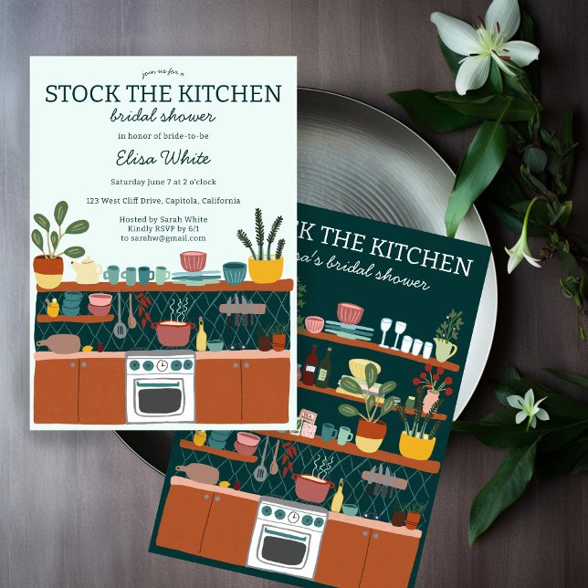 Invitación STOCK THE KITCHEN Bridal Shower Cute CUSTOM (STOCK THE KITCHEN Bridal Shower Cute CUSTOM Invitation
)