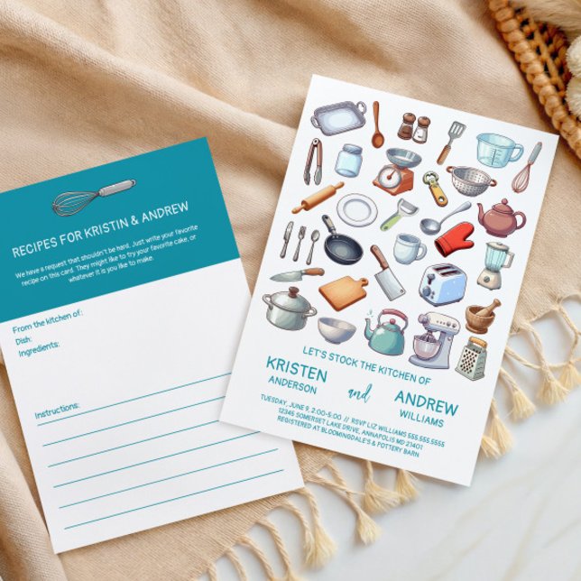 Invitación Stock the Kitchen Modern Couples Wedding Shower (Subido por el creador)