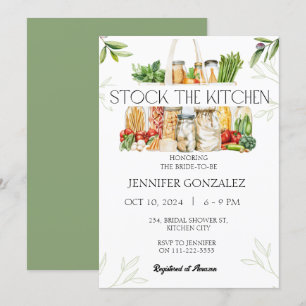 Invitación Stock the Kitchen Pantry Cooking Bridal Shower