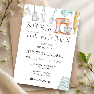 Invitación Stock the Kitchen Pantry Cooking Bridal Shower