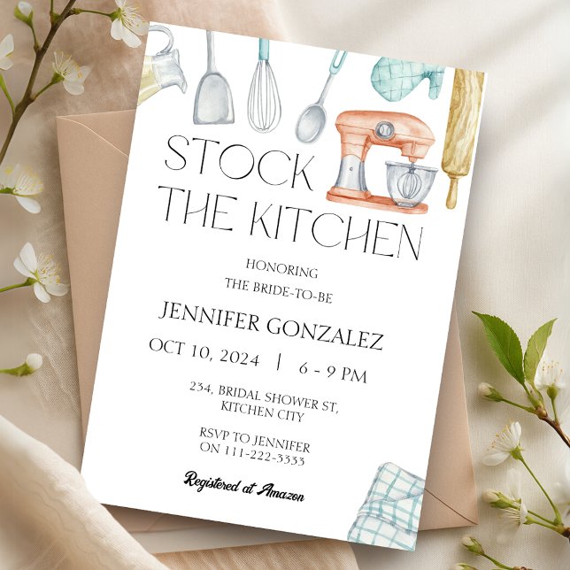 Invitación Stock the Kitchen Pantry Cooking Bridal Shower (Stock the Kitchen Pantry Cooking Bridal Shower Invitation)