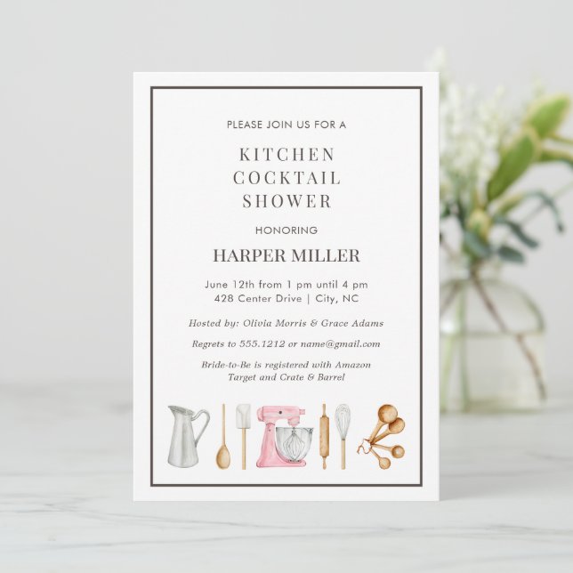 Invitación Stock the Kitchen Utensils Bridal Shower (Anverso de pie)